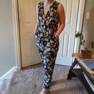 Black Floral Jumpsuit - Bella Berry L
